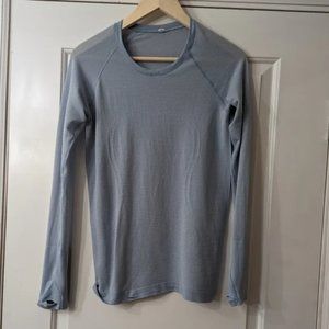 Lululemon swiftly speed long sleeve *sheer stripe 8 icecap